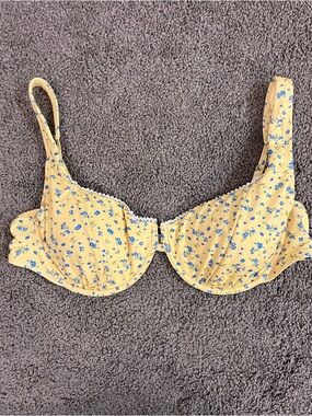 Yellow Floral Swim Bra